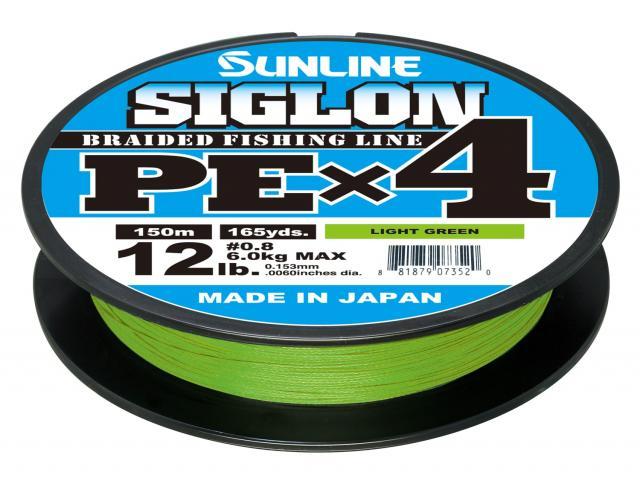 

Шнур Sunline Siglon PE x4, 150m, #0.4/0.108mm, 6lb/2.9kg Light green (салатовый)