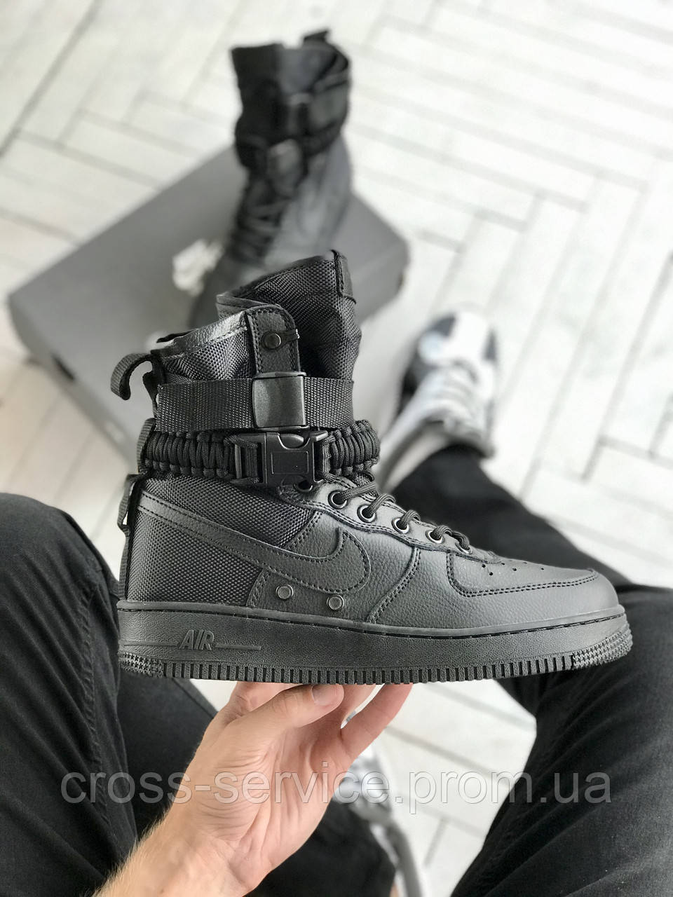 

Кроссовки мужские Nike Special Field air Force 1 SF найк спешл фиелд аир форс СФ черные найки крассовки кроси, Черный