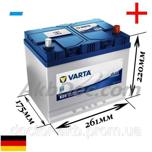 

Varta 70Aч 630А Blue Dynamic E23 / 570 412 063 (-/+)