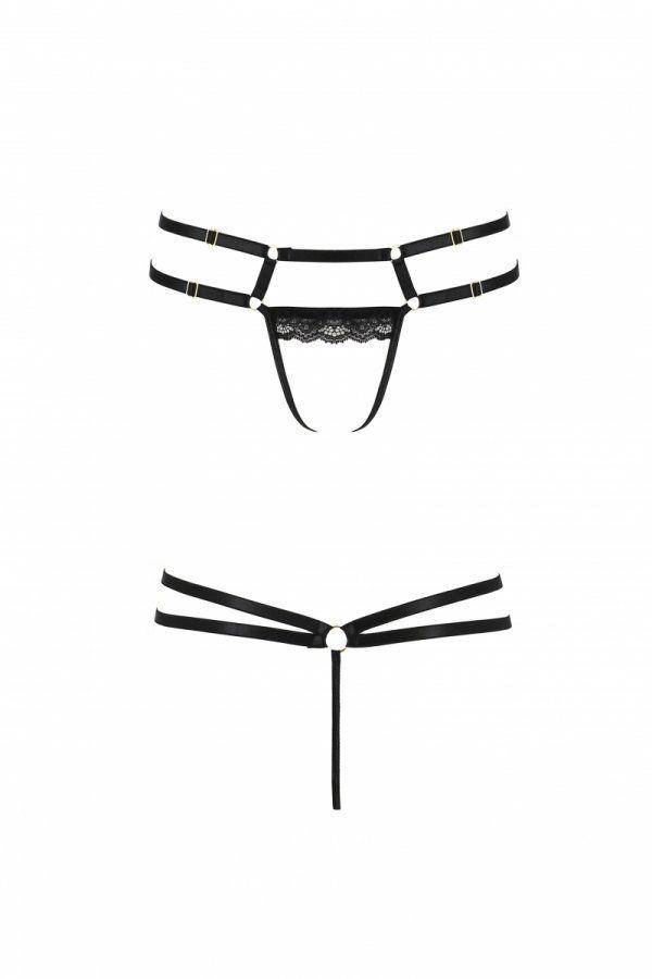 

Трусики-стринги из стреп с кружевом LORRY THONG black L/XL - Passion Exclusive