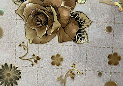 Силіконова скатертину з малюнком на стіл М'яке скло Soft Glass (Товщина 1.5 мм) Кавова троянда