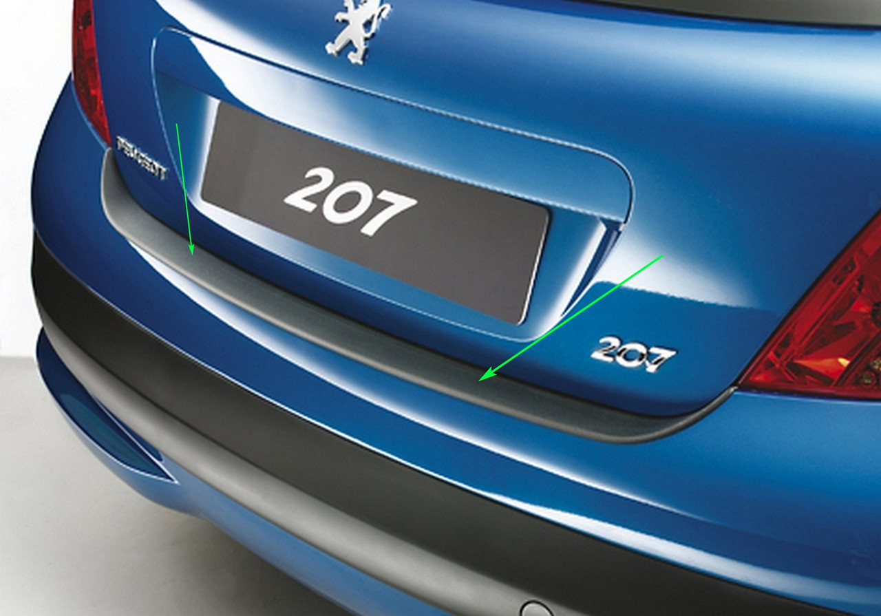 Пластикова захисна накладка на задній бампер для Peugeot 207 3/5 DR Hatch2006-2015, фото 2