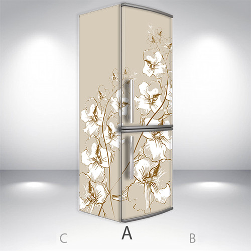 

Наклейка на холодильник, цветущий цветок, 200х65 см - Лицевая+Левая(А), с ламинацией