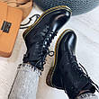 Ботинки женские черные, зимние из эко кожи. Черевики жіночі теплі чорні з еко шкіри, фото 6