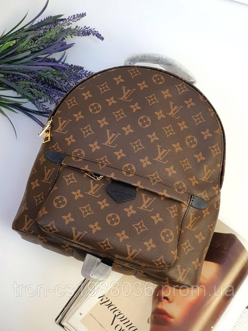 

Женский модный брендовый рюкзак Louis Vuitton 30 см кожа+канва (реплика) LUX+++