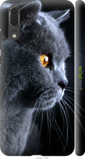 

Чехол на Huawei P20 Красивый кот "3038c-1396-42331", Черный