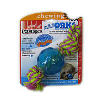 Petstages Mini Orka Ball with rope - Іграшка для собак "Орка міні м'ячик з канатика"