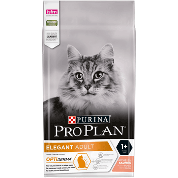 

Сухой корм Pro Plan Elegant для кошек с чувствительной кожей с лососем, 10 кг