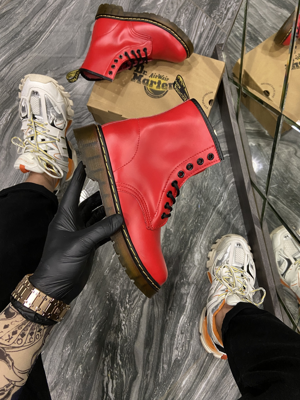 

Dr Martens 1460 Red (Термо) (Красный) Ботинки Мартинс Деми 39