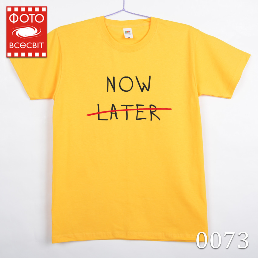 

Футболка чоловіча “Now later” , Жовтий