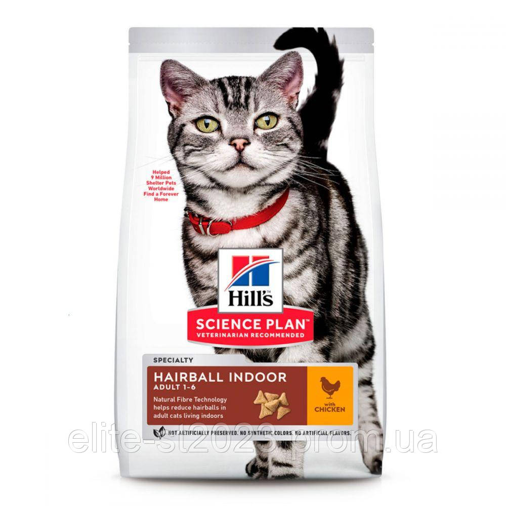 

Hills Science Plan Feline Hairball Indoor Chicken Сухой корм для кошек не покидающих помещение с курицей / 3 кг