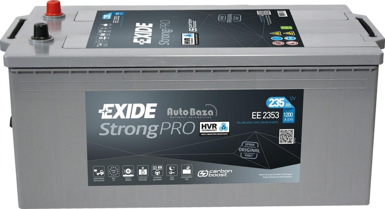 

Аккумулятор 235Ah-12v Exide Strong PRO (518х279х240),L,EN1200