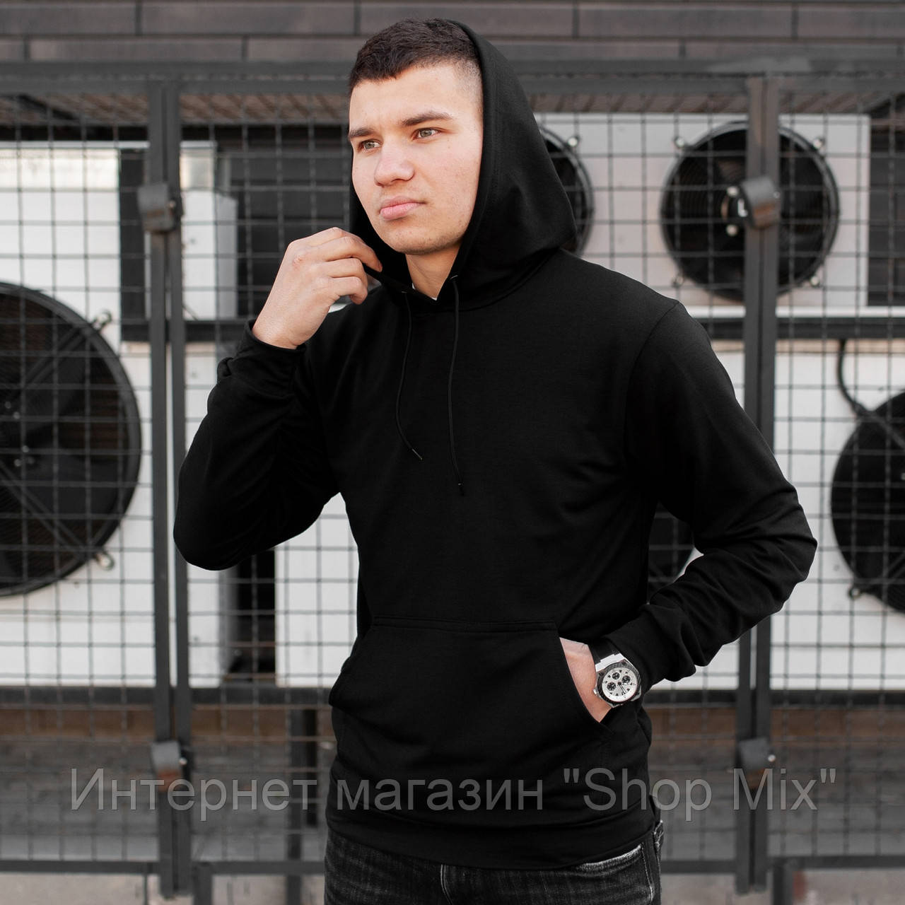 

Худи мужская South Original Black, тескиль, код UD-0912. Черная "(S ,M , L ,XL ), Черные