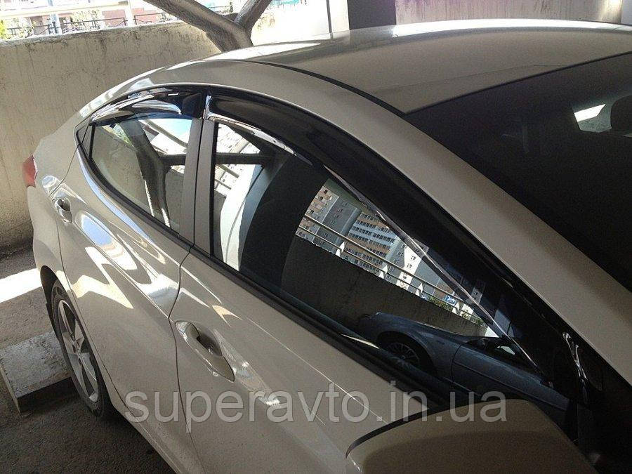 

Дефлекторы окон (ветровики) HYUNDAI Elantra 2011-, 4ч, темный