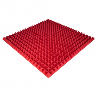 Панель з акустичного поролону Ecosound Pyramid Color 50 мм, 100x100 см, червона