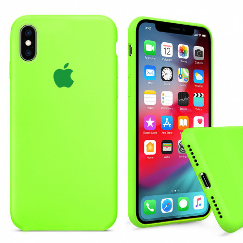 

Чехол бампер силиконовый Apple iPhone XR Айфон ХР (6,1 дюймов) цвет Сочно зеленый (juicy green ) Full, Салатовый