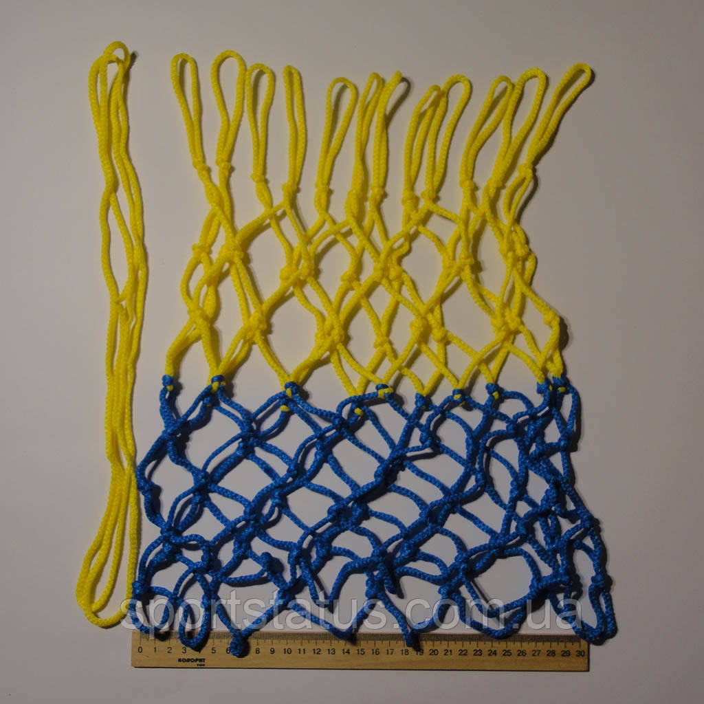 

Баскетбольная сетка «Игровая», шнур диаметром 3,5 мм. (стандартная) желто-синяя 2шт