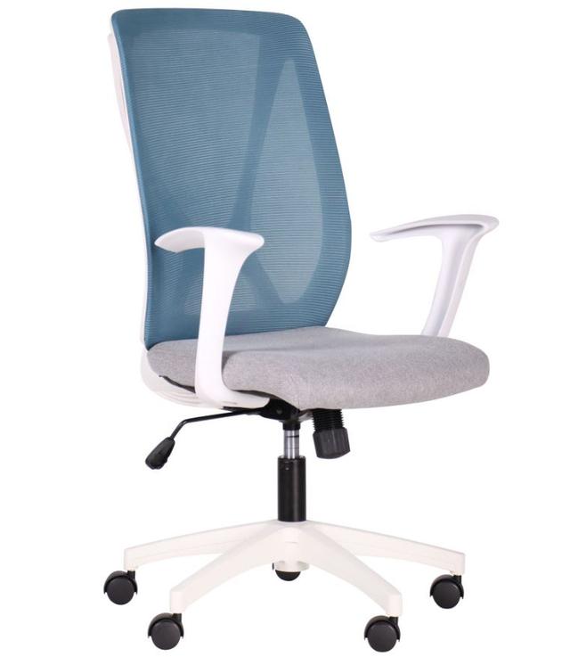 Кресло Nickel White сиденье Сидней-05/спинка Сетка SL-18 аквамарин