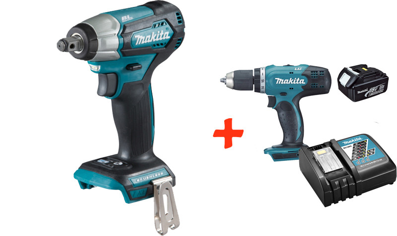 

Аккумуляторный ударный гайковерт Makita DTW181Z+аккумуляторная дрель-шуруповерт Makita DDF453RFX7 (DTW181RFX7)