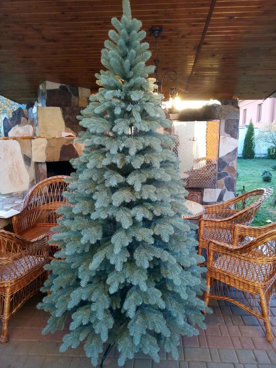 Элитная голубая 2.3м литая елка искусственная ель литая