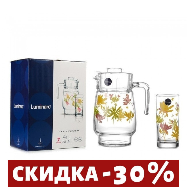 

Набор для напитков 7 предметный «Crazy Flower Amst+Tivoli N0802» Luminarc.