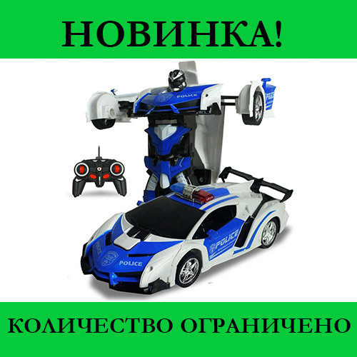 

Машинка Трансформер на Радиоуправлении Lamborghini POLICE Robot Car Size 18 Синяя