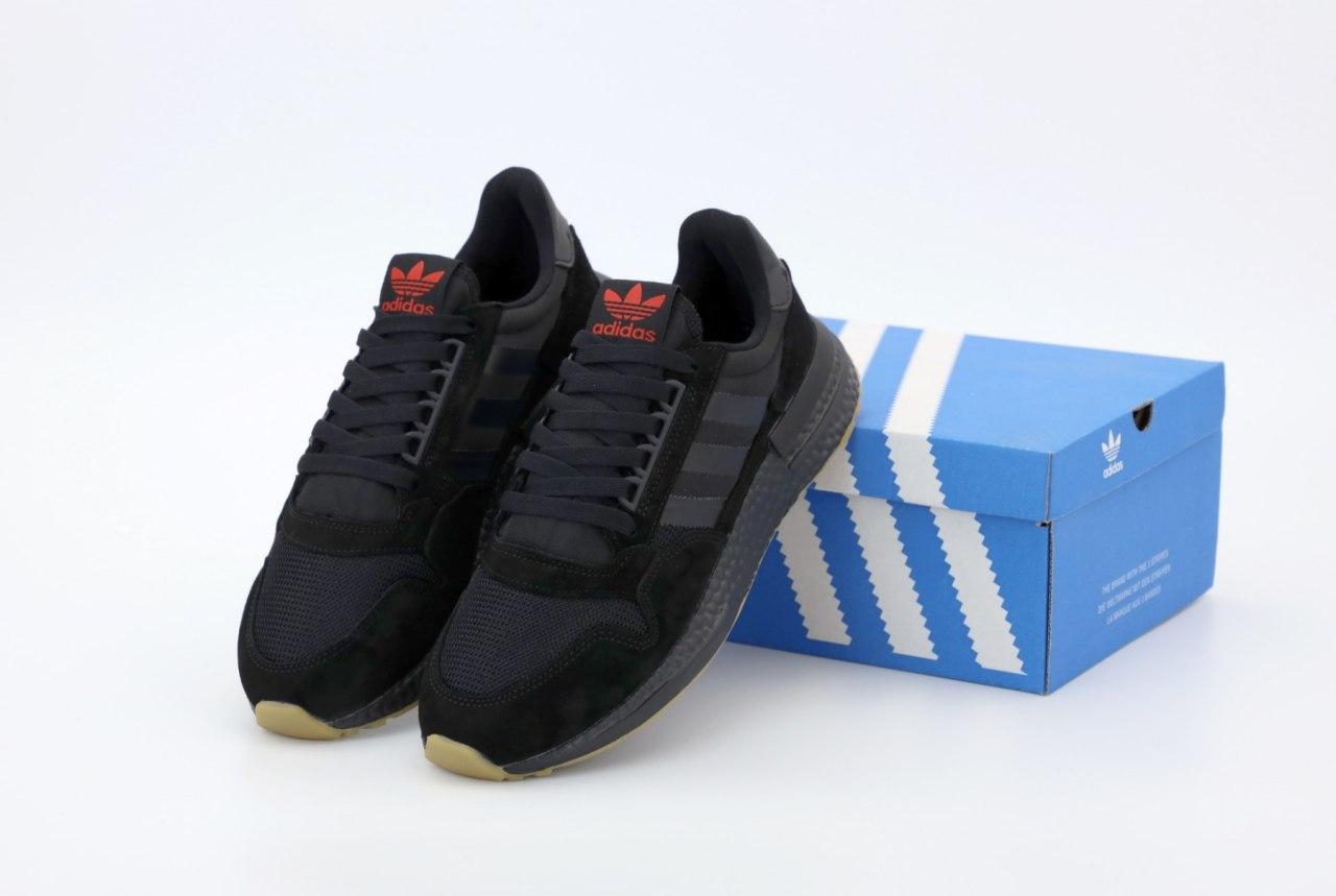 

Мужские кроссовки Adidas ZX 500 RM boost black / Адидас ZX 500 RM Черные 43
