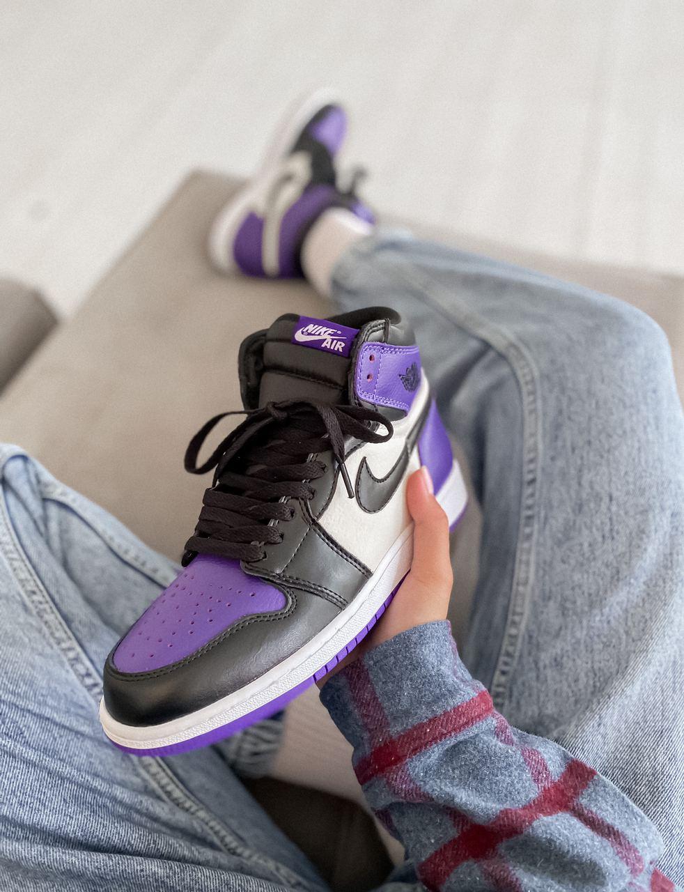 

Женские кроссовки Nike Jordan 1 Retro High Violet Black / Найк Аир Джордан 1 Ретро Фиолетовые 39, Фиолетовый