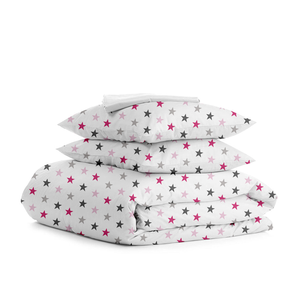 

Комплект двуспального постельного белья STAR GREY ROSE WHITE
