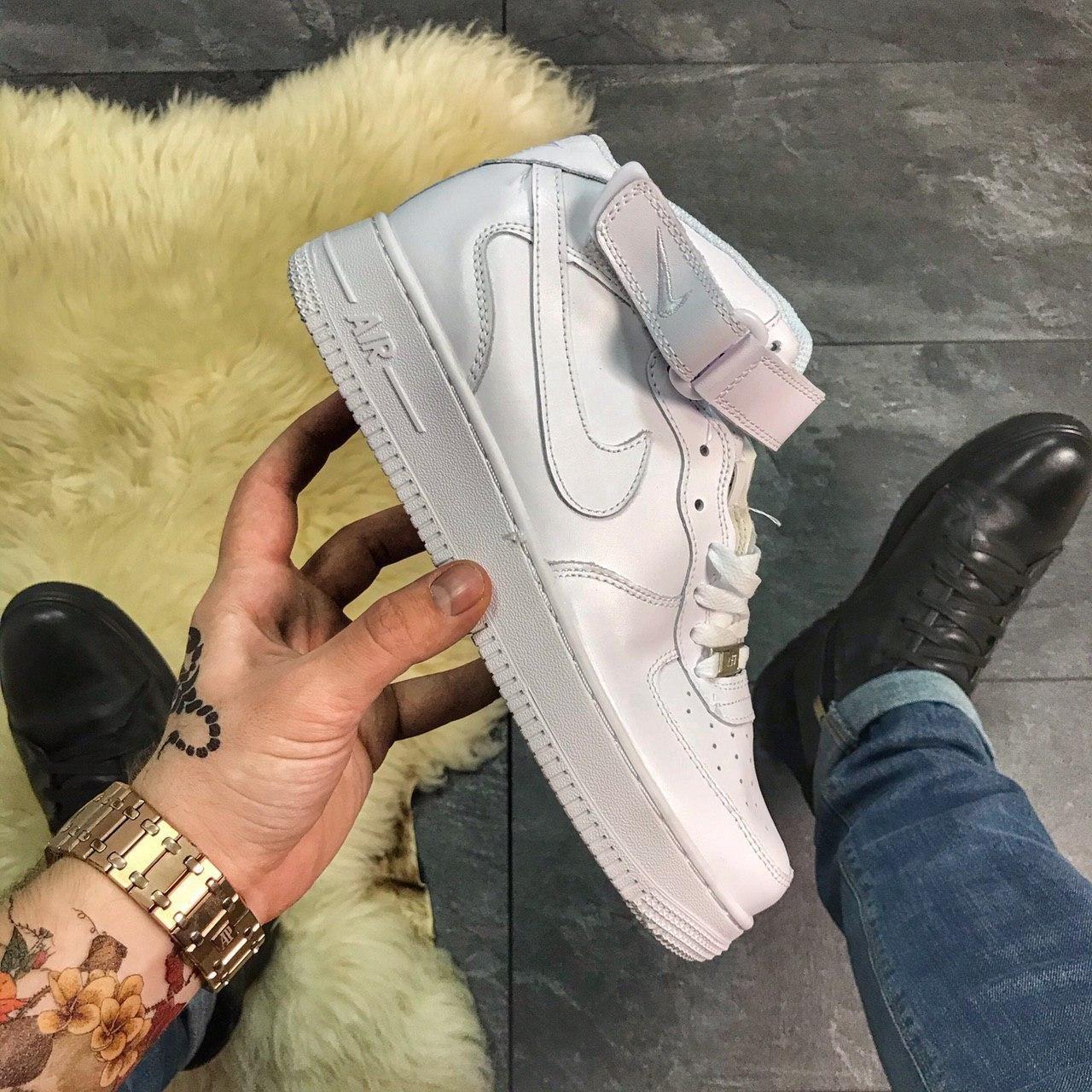 

Мужские кроссовки Nike Air Force 1 HIGH TRIPLE WHITE / Найк Аир Форс 1 Высокие Тройные Белые 45, Белый