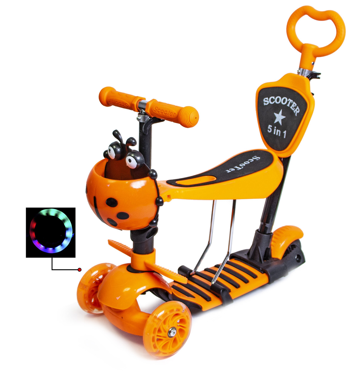 

Самокат Scooter "Божья коровка" 5in1 Orange