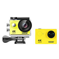 Экшн камера Action Camera EKEN H9 4K yellow большой комплект креплений для шлема маски велосипеда, фото 2