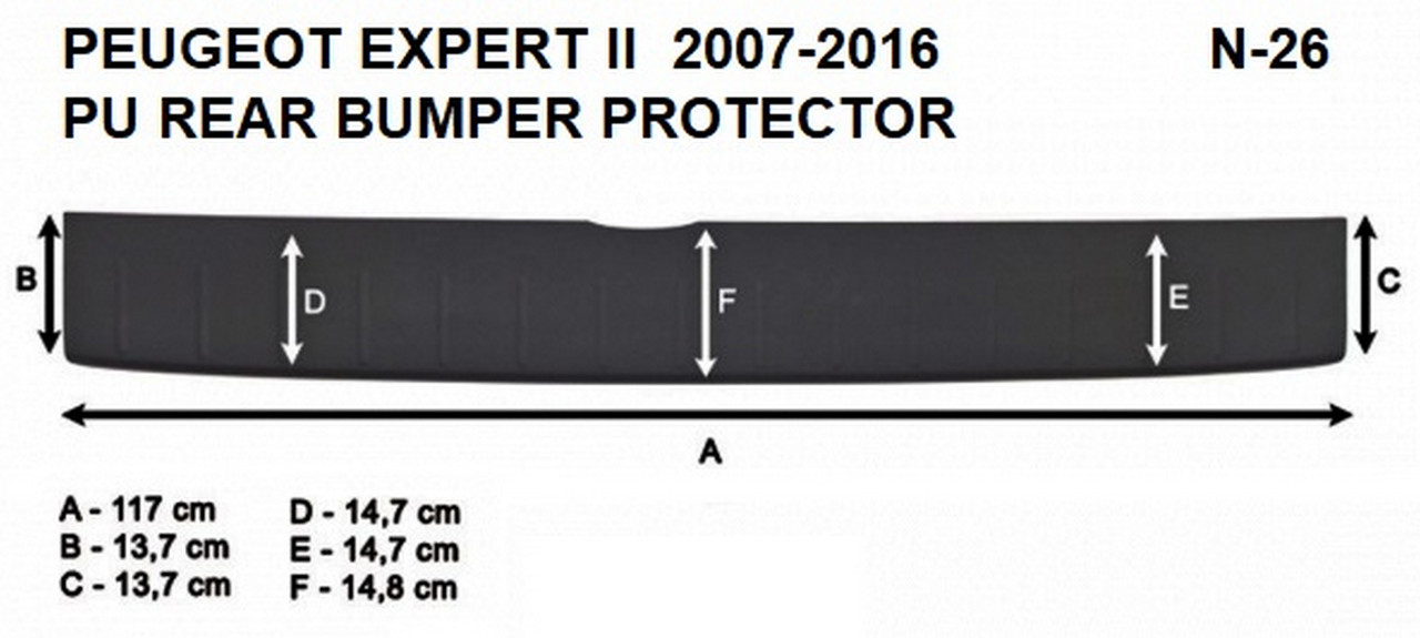 Пластикова захисна накладка на задній бампер для Peugeot Expert II 2007-2016, фото 2