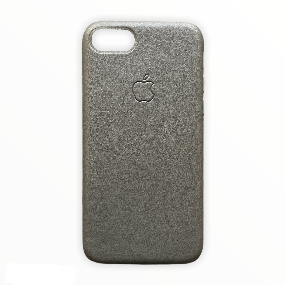 

Кожаный чехол c закрытым низом на айфон 7 серый Apple iphone leather case 360 Gray