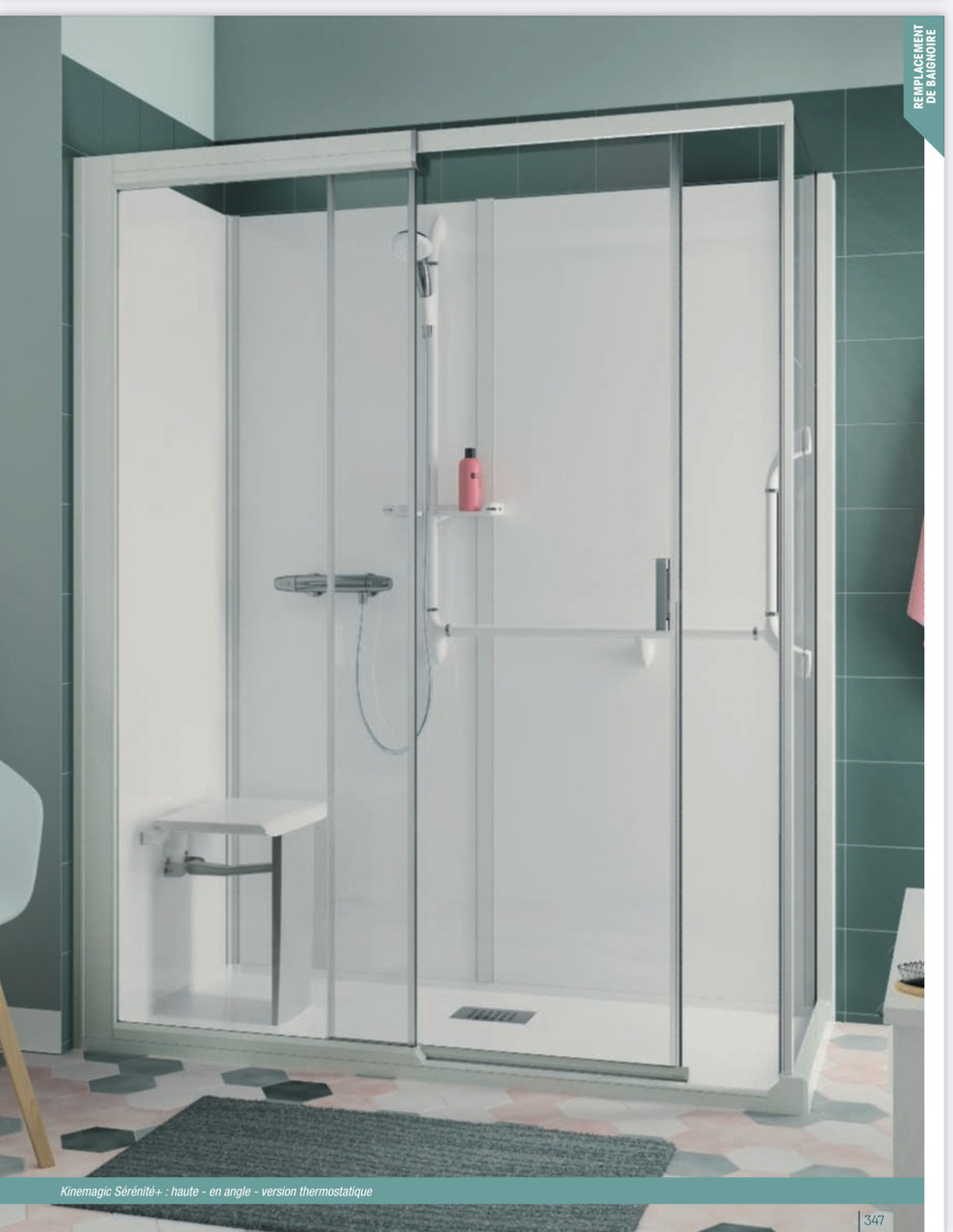 

Kinedo • KINEMAGIC Serenity Shower,Размер 170/187 X 79/96 - прозрачное стекло