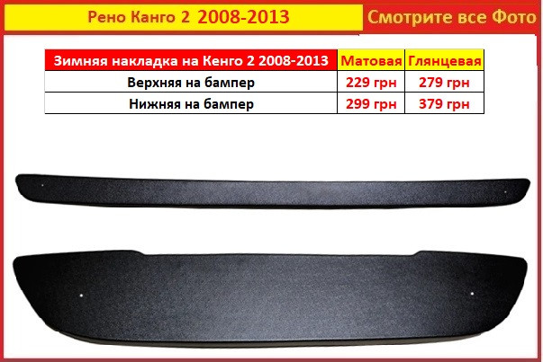 Зимняя накладка на решетку Renault Kangoo 2 08-13 радиатора Рено Кенго Канго