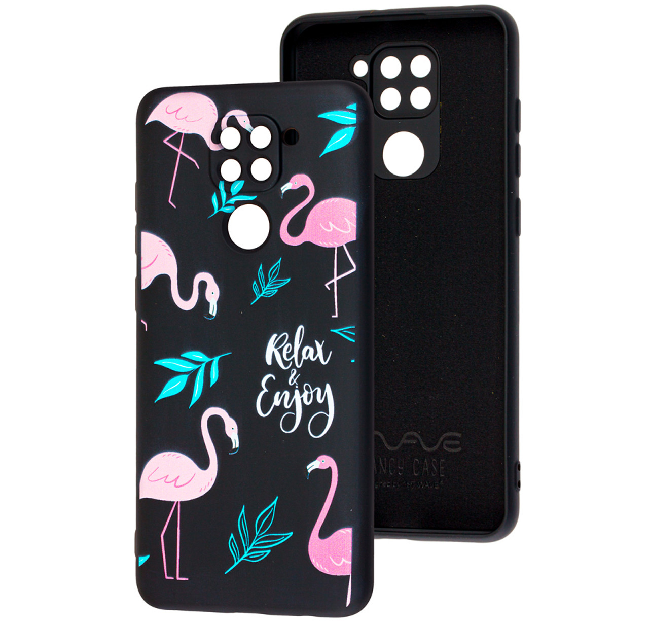 

Чехол-накладка TPU WAVE Fancy Case для Xiaomi Redmi Note 9 / Redmi 10X Black (Flamingo), Черный