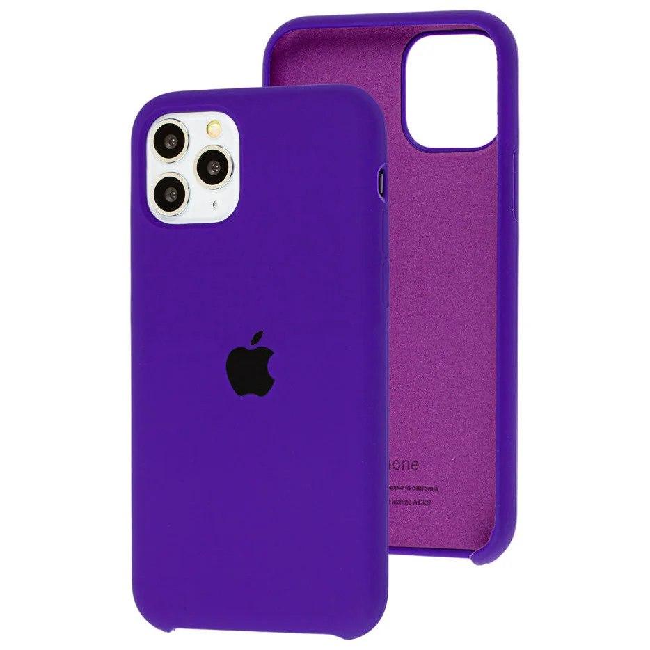 

Чехол для iPhone 11 Pro Max Silicone Case силиконовый с микрофиброй чохол на айфон 11 про макс фиолетовый