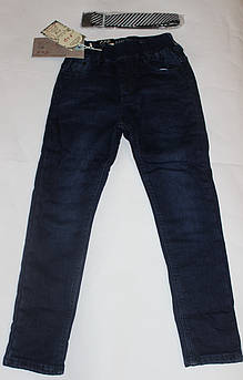 Дитячі утеплені джинси на поясі резинка Розмір 140 см, 146 см, 164 164 см