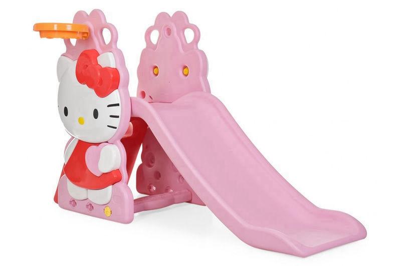 

Дитяча гірка для катання Hello Kitty з баскетбольним кільцем HK2018-1A Bambi, Розовый