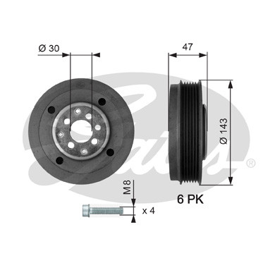 

Шкив ремня генератора GT TVD1014A GATES