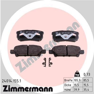 

Колодки тормозные дисковые ZI 24014.155.1 ZIMMERMANN