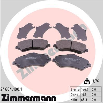 

Колодки тормозные дисковые ZI 24604.180.1 ZIMMERMANN