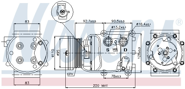 

Компрессор кондиционера NI 89071 NISSENS