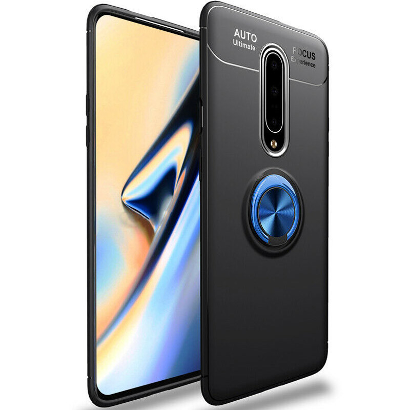 

Ударопрочный чехол Deen ColorRing под магнитный держатель для OnePlus 7 Pro Черный / Синий