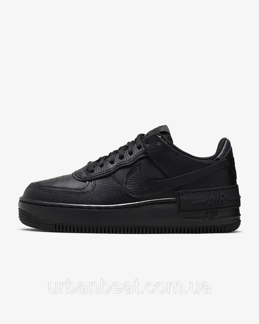 

Женские повседневные кроссовки Nike (Найк) Air Force 1 Shadow All Black Реплика, Черный