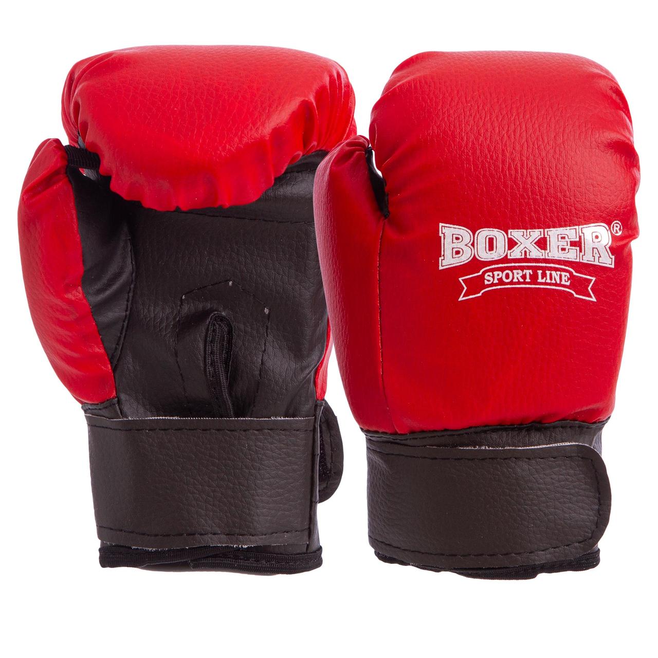 

Перчатки боксерские детские на липучке BOXER (кожвинил, р-р 4oz, цвета в ассортименте) (Красный)