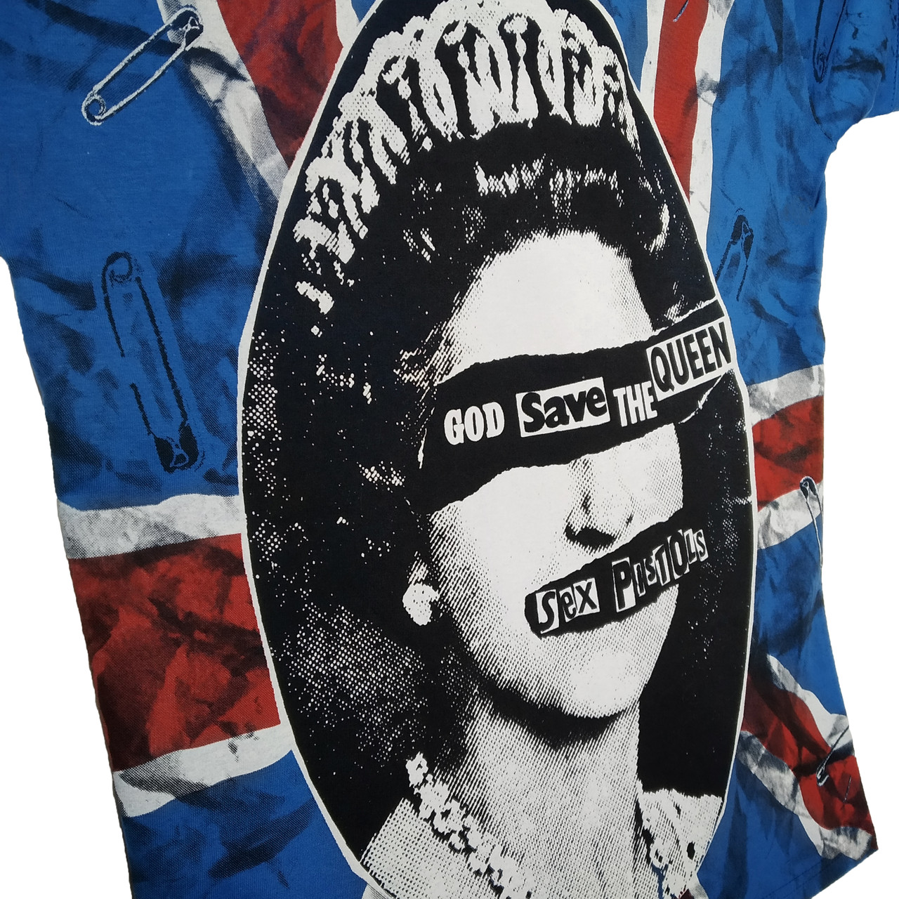 Футболка Sex Pistols синяя God Save The Queen с тотальным принтом  британский флаг, Размер XXL купить по лучшей цене в Киеве. Доставка в  Львов, Днепр, Харьков, Ровно и по всей Украине мужские