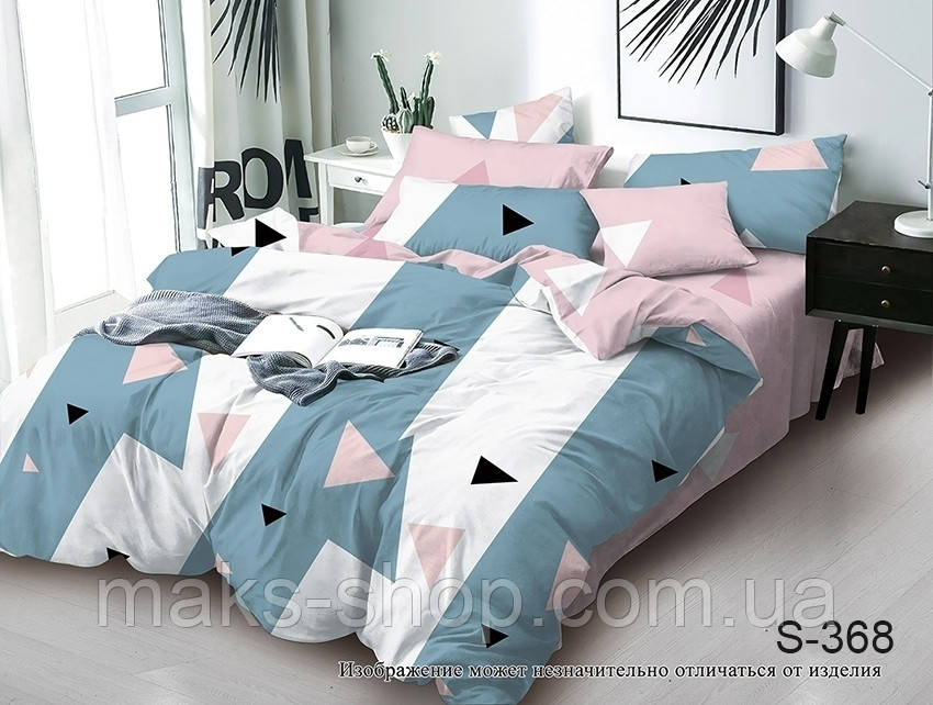 Стильный полуторный комплект постельного белья из люкс-сатина с компаньоном S368