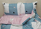 Стильный полуторный комплект постельного белья из люкс-сатина с компаньоном S368, фото 2